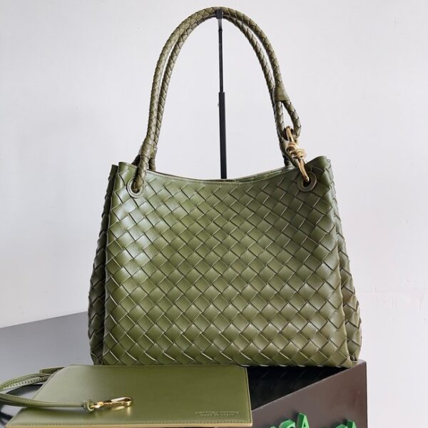 Bottega Veneta Parachute 826212 dark green&Brass finish