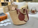 CHLOE Woven Raffia Slit Mini Tote Bag 11265 brown - Image 3