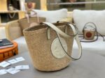 CHLOE Woven Raffia Slit Mini Tote Bag 11265 white - Image 7