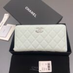 Chanel Classic Zipped Wallet 3726 light blue