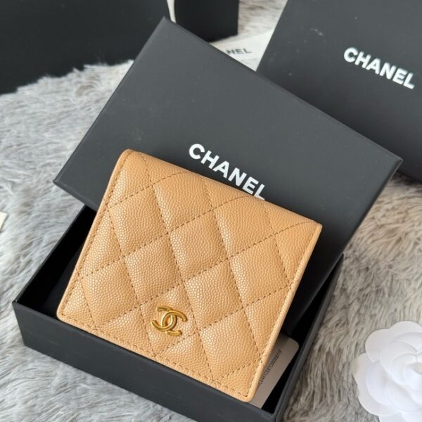 Chanel Leather Wallet A84058 Apricot