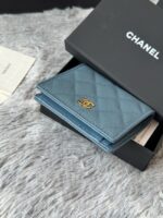 Chanel Leather Wallet A84058 blue - Image 4
