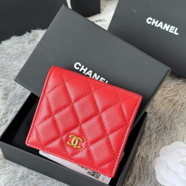 Chanel Leather Wallet A84058 red