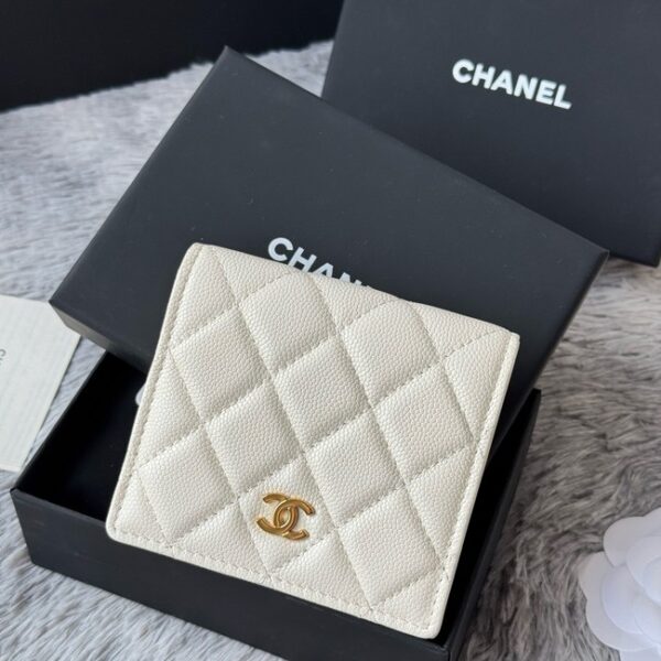 Chanel Leather Wallet A84058 white