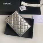 Chanel Leather Wallet B80385 Silver - Image 3