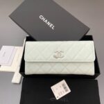 Chanel Long Flap Wallet AP3724 light blue