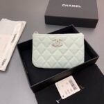 Chanel Zipped Pocket wallet S4811 light blue