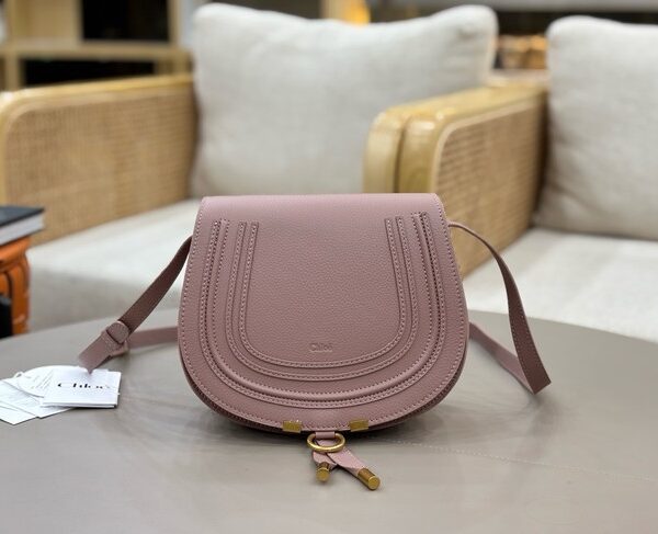 Chloe Grained Calfskin MARCIE saddle bag 31054 pink