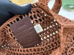 Chloe SUMMER straw and leather tote bag 0824P brown - Image 2