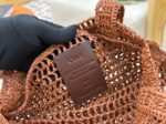 Chloe SUMMER straw and leather tote bag 0824P brown - Image 5