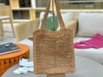 Chloe SUMMER straw and leather tote bag 0824P brown - Image 2