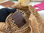 Chloe SUMMER straw and leather tote bag 0824P brown - Image 3