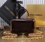 Dolce & Gabbana Patent leather Shoulder Bag G6504 Burgundy - Image 6