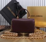 Dolce & Gabbana Girl leather Shoulder Bag G6504 Burgundy - Image 4