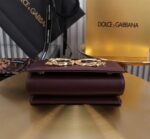 Dolce & Gabbana Girl leather Shoulder Bag G6504 Burgundy - Image 5