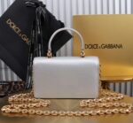 Dolce & Gabbana leather Shoulder Bag G6504 silver - Image 3