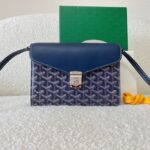Goyard Calfskin Leather Shoulder Bag 55698 blue