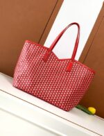 Goyard Calfskin Leather Tote Bag 3365 red - Image 3