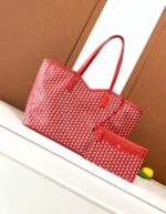 Goyard Calfskin Leather Tote Bag 3365 red