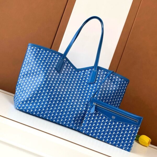 Goyard Calfskin Leather Tote Bag GM 3365 blue