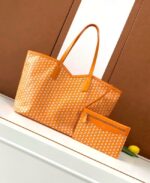Goyard Calfskin Leather Tote Bag GM 3365 orange