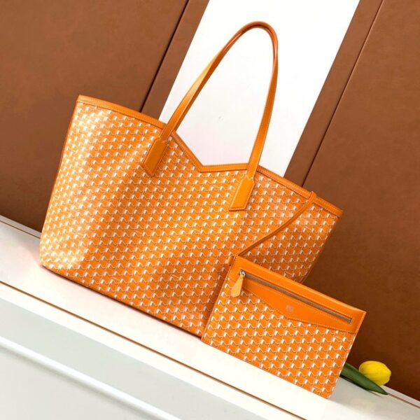 Goyard Calfskin Leather Tote Bag GM 3365 orange