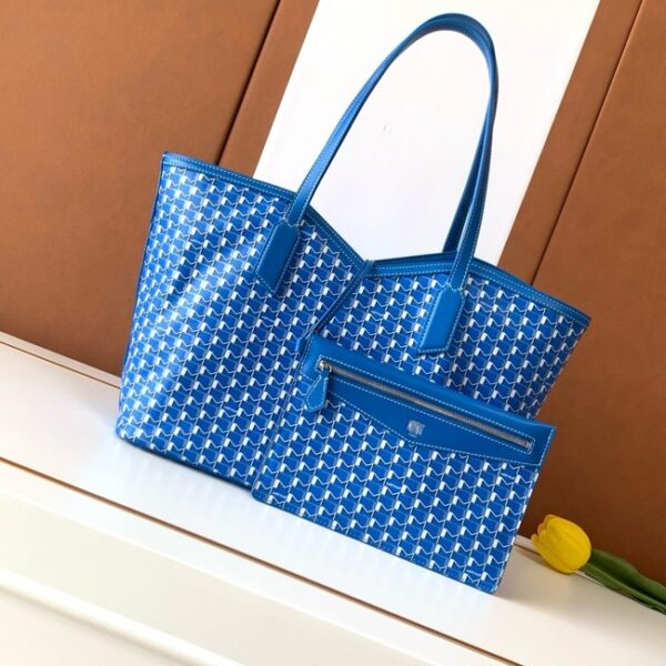 Goyard Calfskin Leather Tote Bag MM M8002 blue