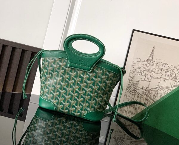 Goyard Calfskin Leather Tote Bag PM 00249 green