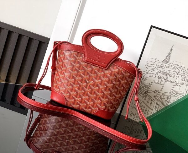 Goyard Calfskin Leather Tote Bag PM 00249 red