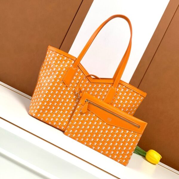 Goyard Calfskin Leather Tote Bag PM M8003 orange