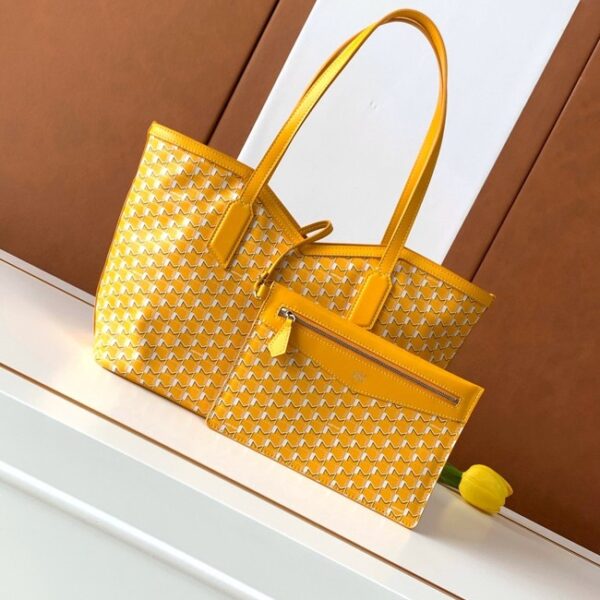 Goyard Calfskin Leather Tote Bag PM M8003 yellow