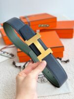 Hermes Epsom calfskin double-sided leather belt 65988 - Image 4