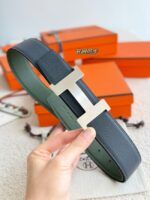 Hermes Epsom calfskin double-sided leather belt 65989 - Image 3