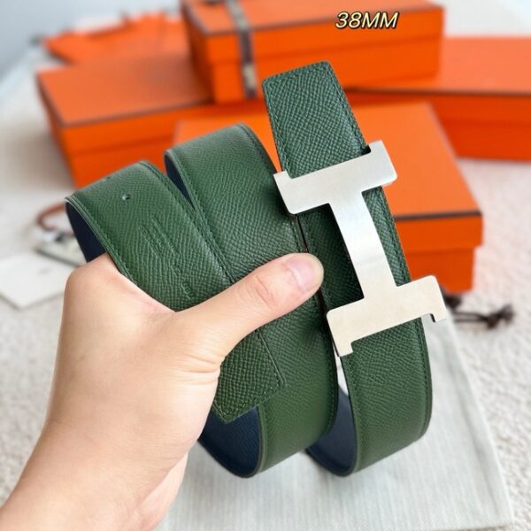 Hermes Epsom calfskin double-sided leather belt 65989