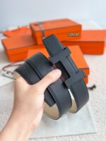 Hermes Epsom calfskin double-sided leather belt 65990