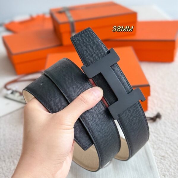 Hermes Epsom calfskin double-sided leather belt 65990