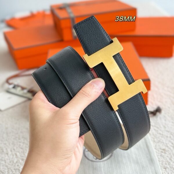 Hermes Epsom calfskin double-sided leather belt 65991