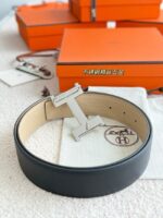 Hermes Epsom calfskin double-sided leather belt 65992 - Image 2