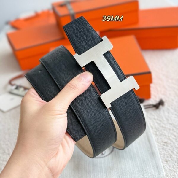 Hermes Epsom calfskin double-sided leather belt 65992