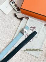 Hermes Epsom calfskin double-sided leather belt 65994 - Image 2