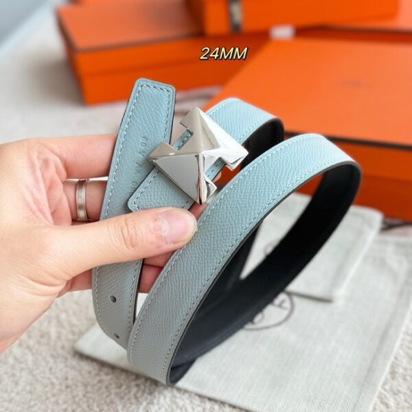 Hermes Epsom calfskin double-sided leather belt 65994
