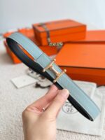 Hermes Epsom calfskin double-sided leather belt 65995 - Image 3