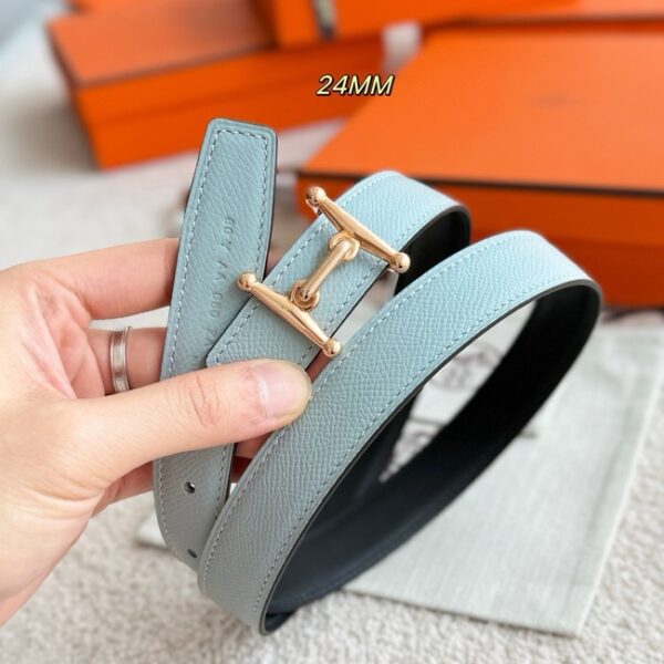Hermes Epsom calfskin double-sided leather belt 65995