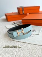 Hermes Epsom calfskin double-sided leather belt 65995 - Image 4