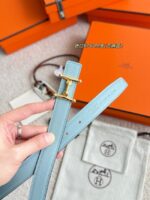 Hermes Epsom calfskin double-sided leather belt 65996 - Image 2