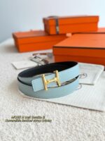 Hermes Epsom calfskin double-sided leather belt 65996 - Image 4