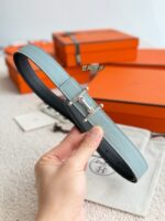 Hermes Epsom calfskin double-sided leather belt 65998