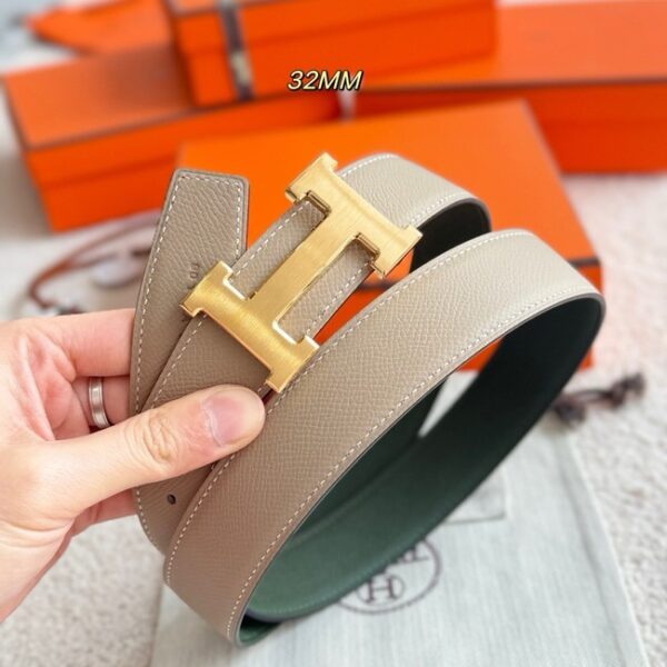 Hermes Epsom calfskin double-sided leather belt 66002