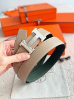 Hermes Epsom calfskin double-sided leather belt 66003