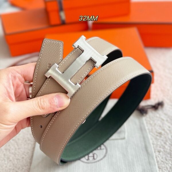 Hermes Epsom calfskin double-sided leather belt 66003